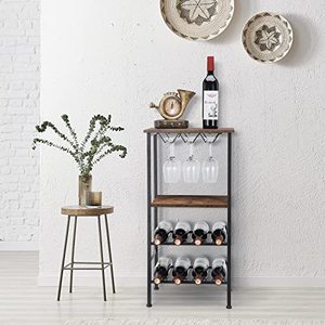 Wine Rack Table - Freestanding Wine Bar Rack And Cabinet Storage